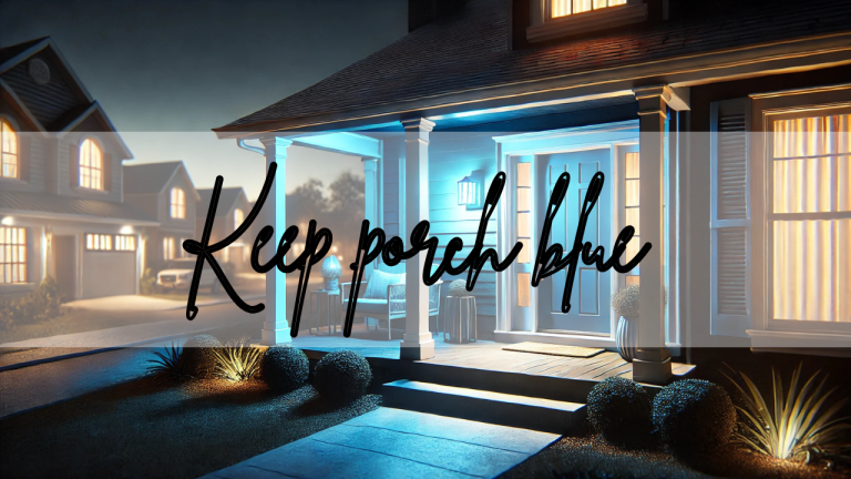 Why do people have blue porch lights.