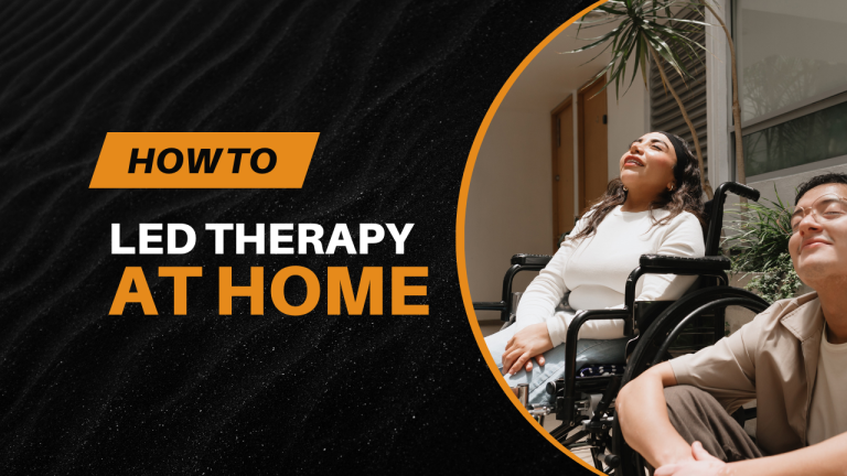 Person using an LED face mask while following expert guidance on how often should I use LED light therapy at home