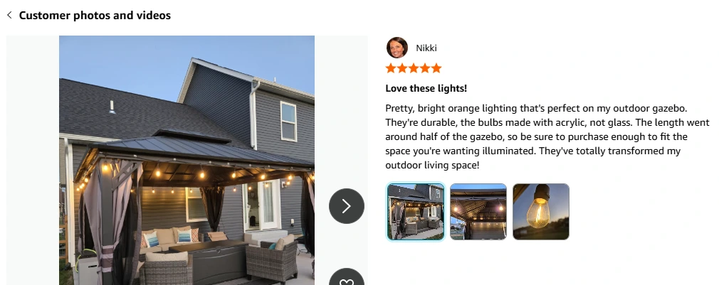 Hampton Bay 10365 outdoor led string bulbs customer review