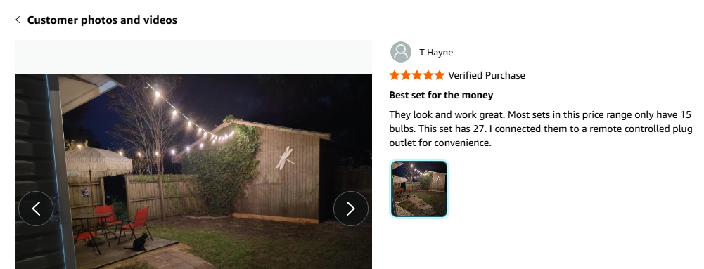 RYKUG G40 Bulbs string lights customer review